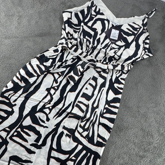 Ava & Viv Dresses & Skirts - Ava & Viv Zebra Print Maxi Dress Women 2X White Black New Sleeveless V-Neck Belt
